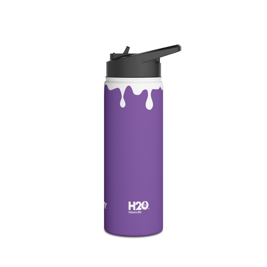 FIRSTY™ 3 Sizes - Splash™ Purple - Stainless Steel Water Bottle with Carry Handle and Straw Lid - BPA-Free, Eco-Friendly