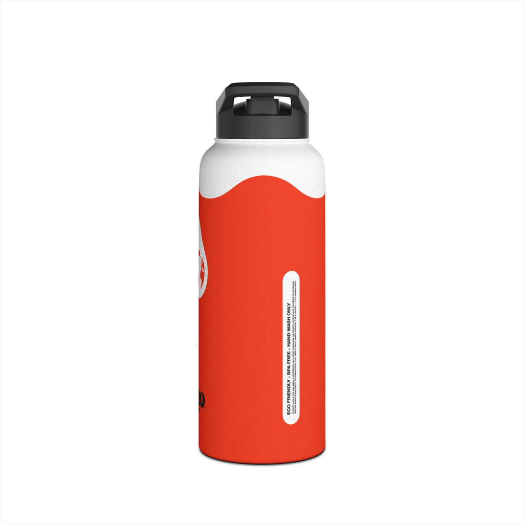 FIRSTY™ Wave™ 3 Sizes - Orange & White - Stainless Steel Water Bottle with Carry Handle and Straw Lid - BPA-Free, Eco-Friendly