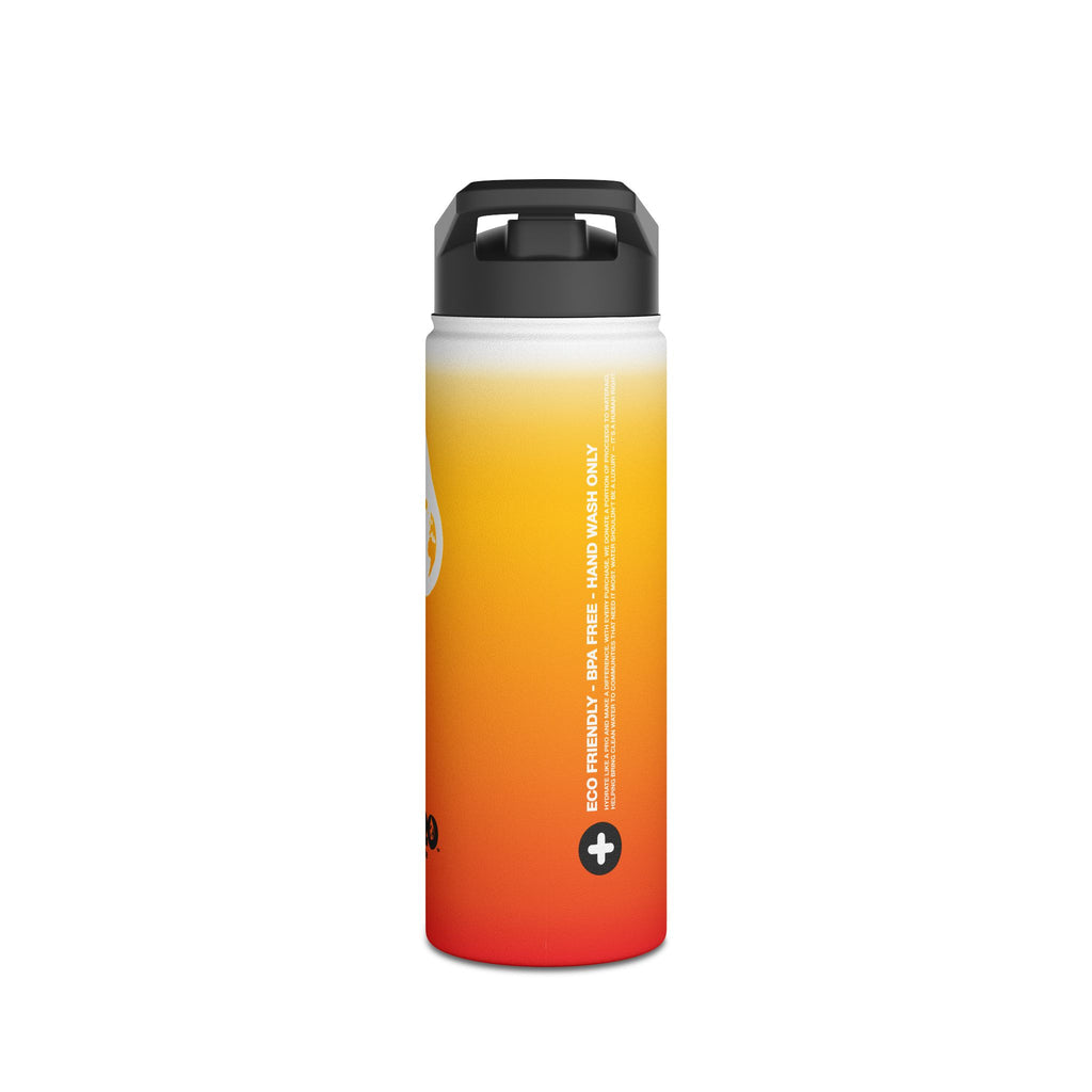 FIRSTY™ Orange Blush™ Thirst First™ 3 Sizes - White - Stainless Steel Water Bottle with Carry Handle and Straw Lid - BPA-Free, Eco-Friendly