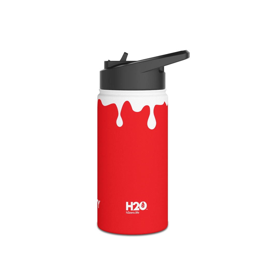 FIRSTY™ 3 Sizes - Splash™ Red - Stainless Steel Water Bottle with Carry Handle and Straw Lid - BPA-Free, Eco-Friendly
