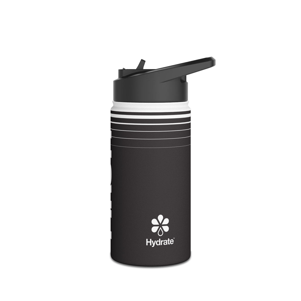 FIRSTY™ 3 Sizes - Hydrate Black - Stainless Steel Water Bottle with Carry Handle and Straw Lid - BPA-Free, Eco-Friendly
