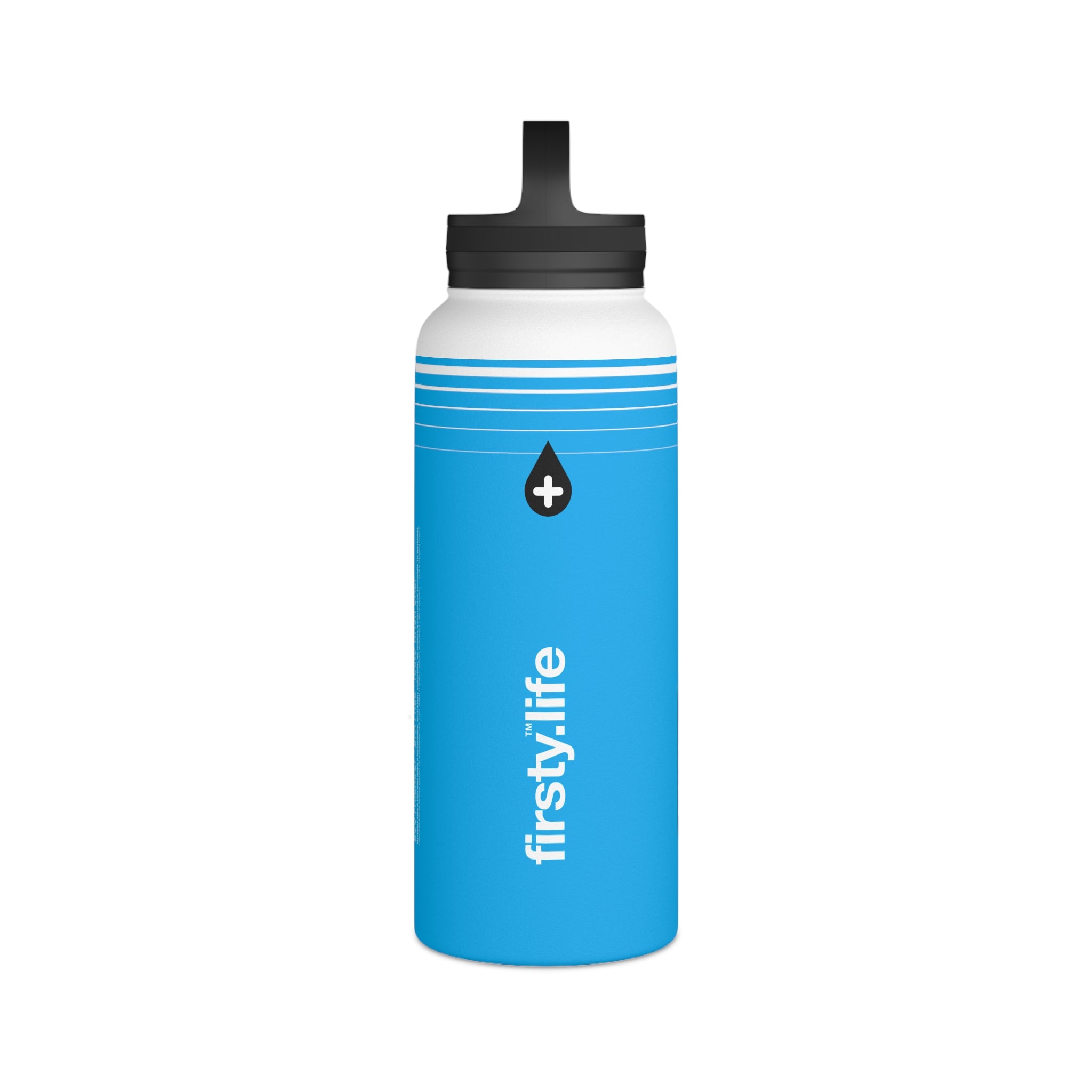 FIRSTY™ Hydrate™ 3 Sizes - Blue  - Stainless Steel Water Bottle with Carry Handle - BPA-Free, Eco-Friendly