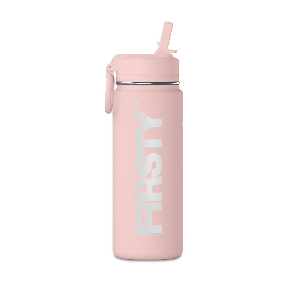 FIRSTY™ Baby Pink 20oz Mini Water Bottle – Insulated Sport Bottle with Flip Straw