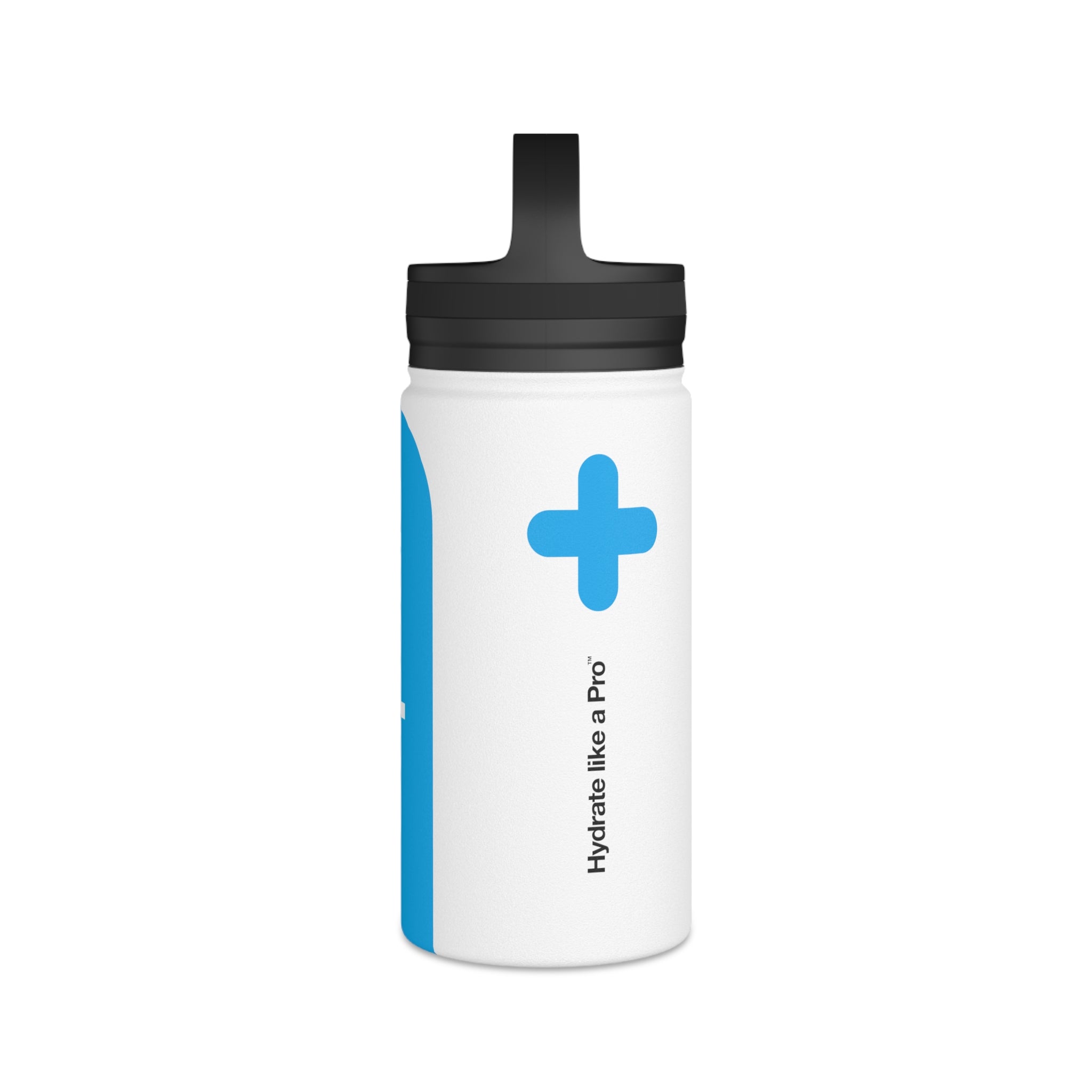 FIRSTY™ Capsule+™ Thirst First™ 3 Sizes - Blue & White  - Stainless Steel Water Bottle with Carry Handle - BPA-Free, Eco-Friendly