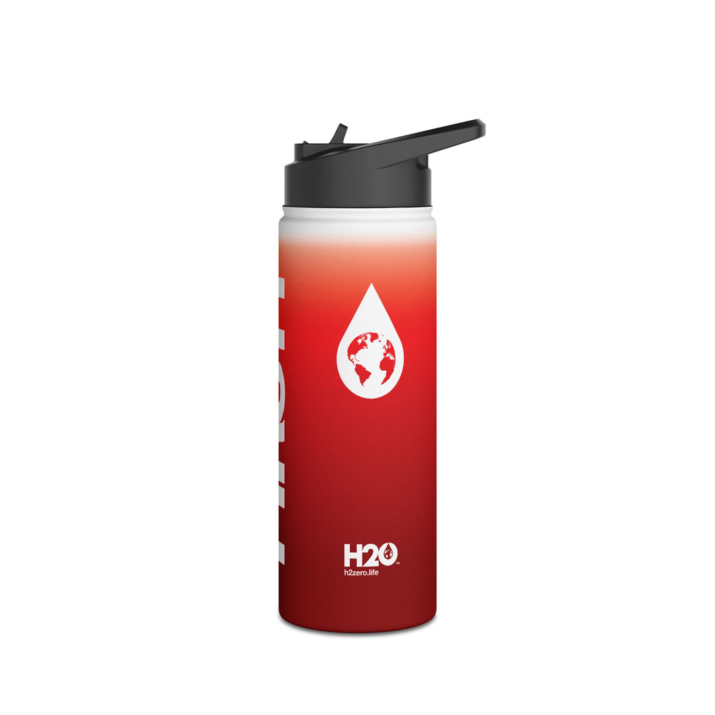 FIRSTY™ Red Blush™ Thirst First™ 3 Sizes - White - Stainless Steel Water Bottle with Carry Handle and Straw Lid - BPA-Free, Eco-Friendly