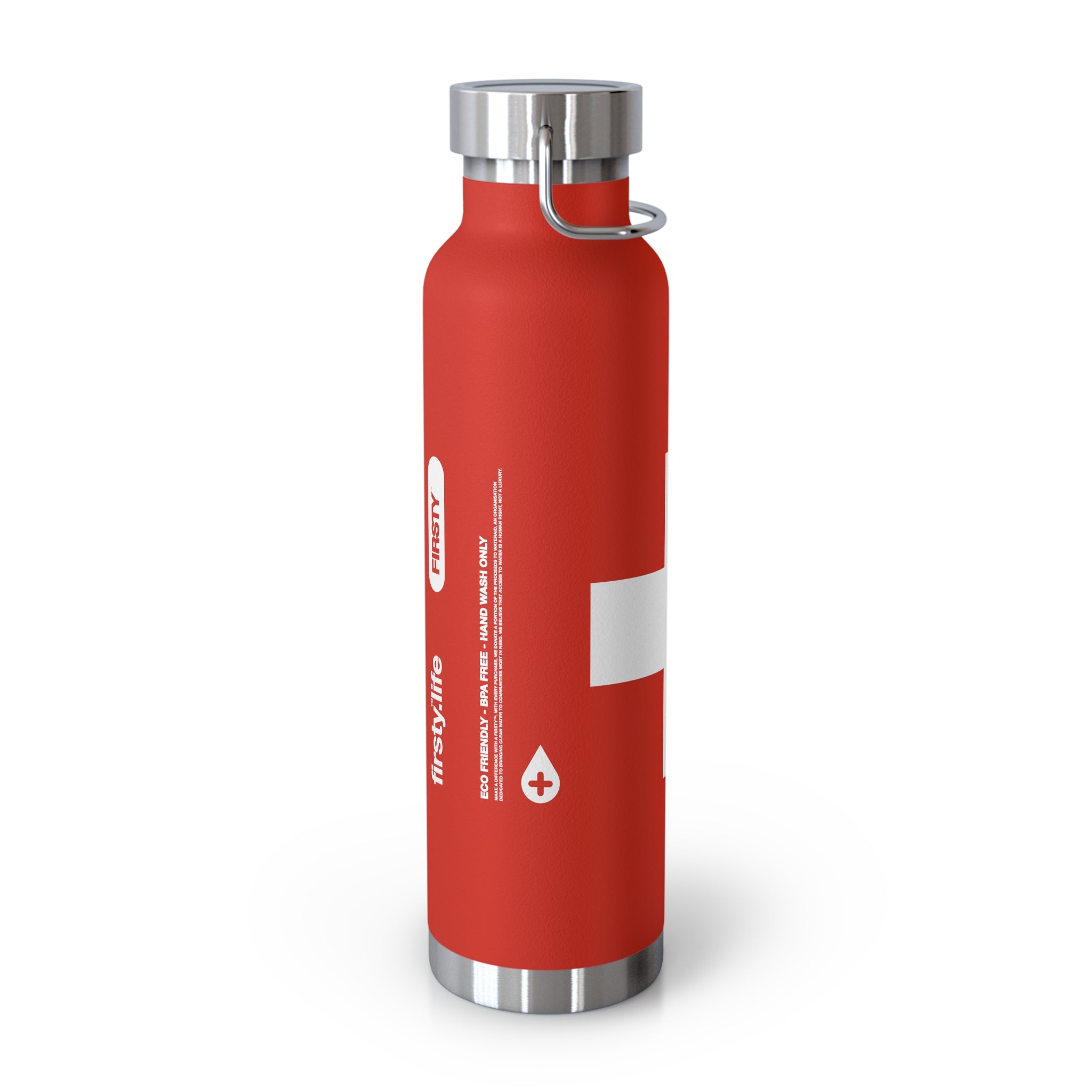 First™ Aid+ Red -  22oz Copper Vacuum Insulated Water Bottle