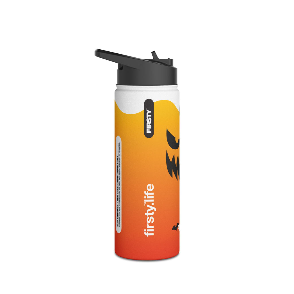 FIRSTY™ - 3 Sizes - Halloween - Stainless Steel Water Bottle with Carry Handle and Straw Lid - BPA-Free, Eco-Friendly