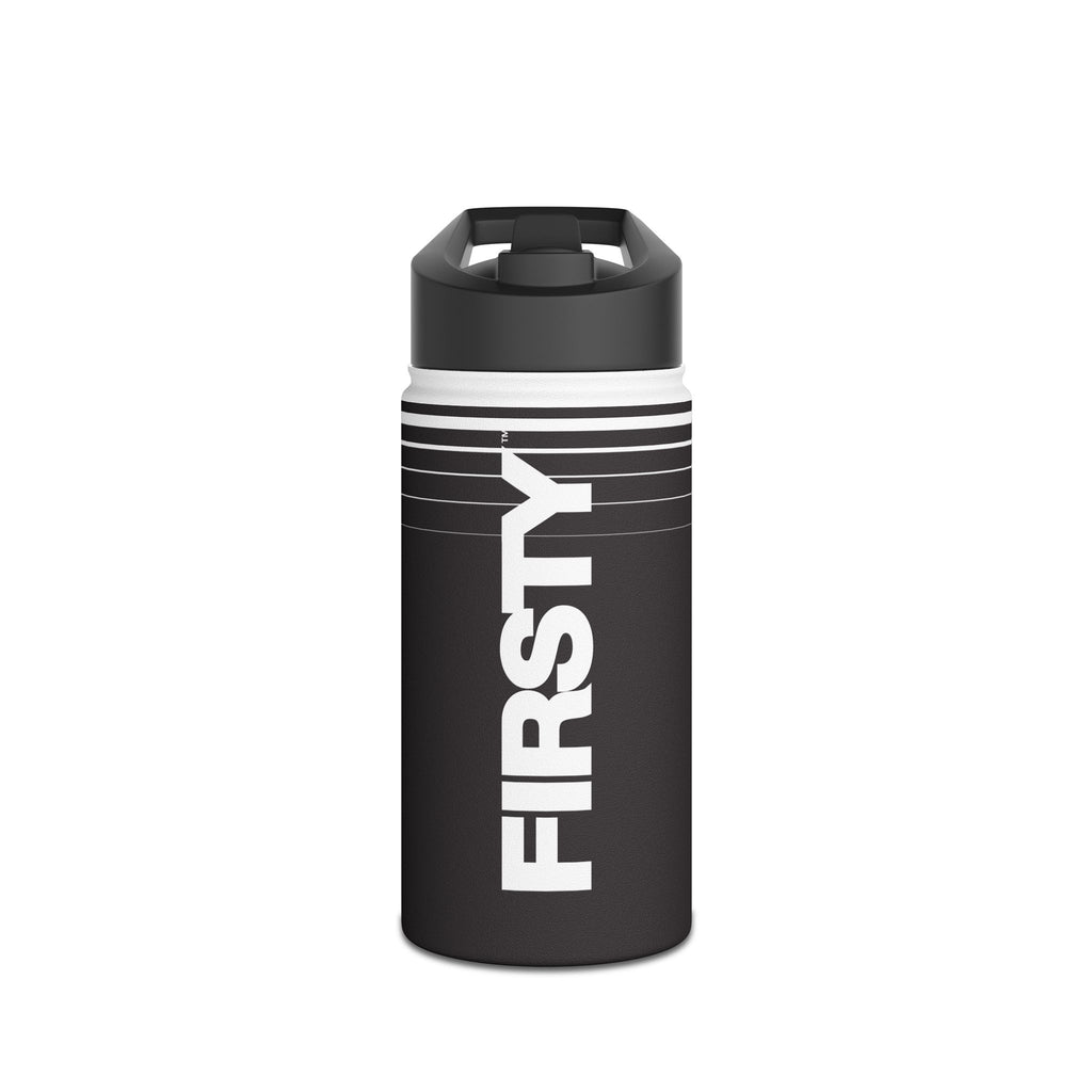 FIRSTY™ 3 Sizes - Hydrate Black - Stainless Steel Water Bottle with Carry Handle and Straw Lid - BPA-Free, Eco-Friendly