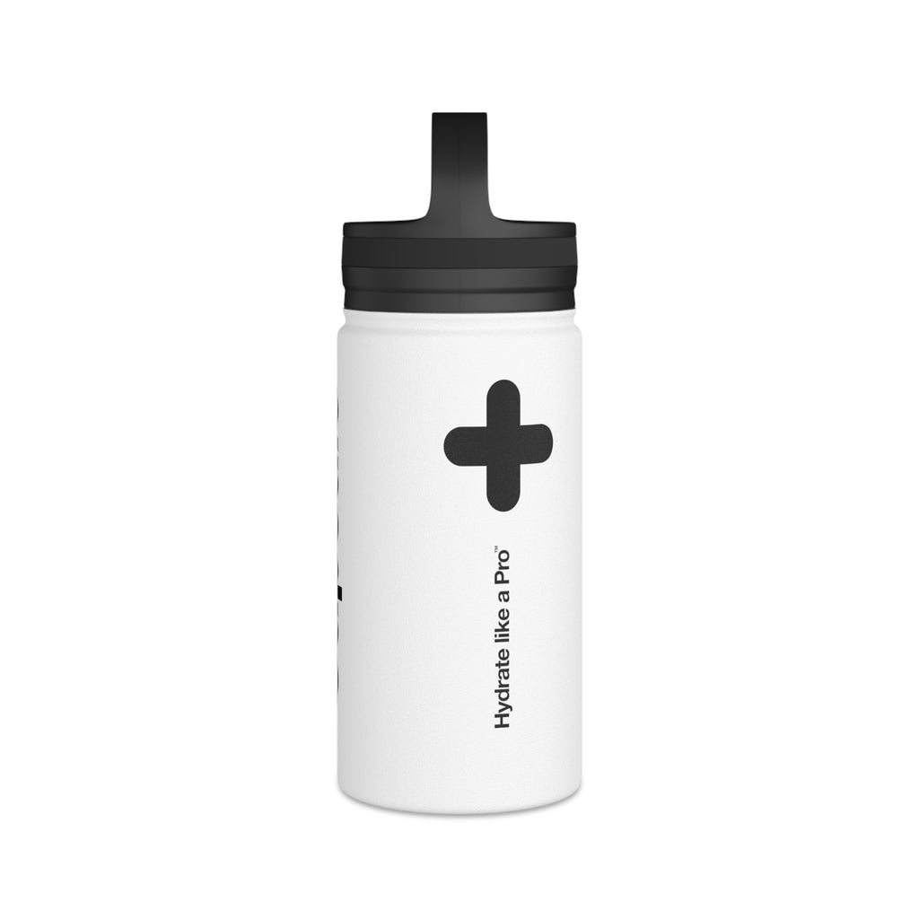 FIRSTY™ Capsule+™ 3 Sizes - Black & White  - Stainless Steel Water Bottle with Carry Handle - BPA-Free, Eco-Friendly