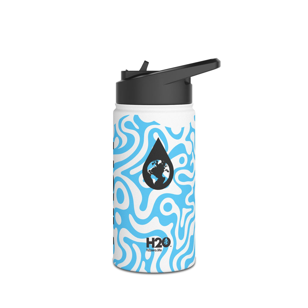 FIRSTY™ 3 Sizes - Camo Light Blue - Stainless Steel Water Bottle with Carry Handle and Straw Lid - BPA-Free, Eco-Friendly