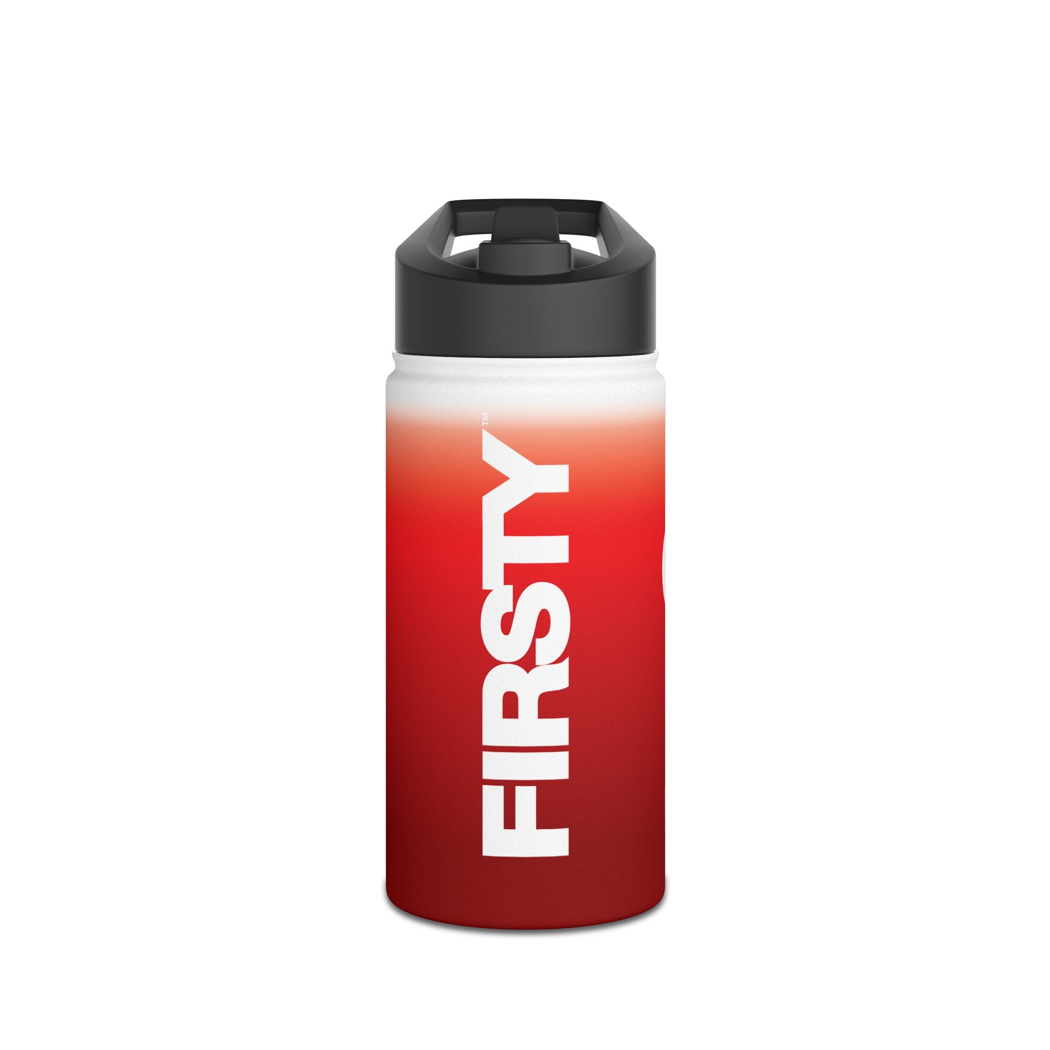 FIRSTY™ Red Blush™ Thirst First™ 3 Sizes - White - Stainless Steel Water Bottle with Carry Handle and Straw Lid - BPA-Free, Eco-Friendly