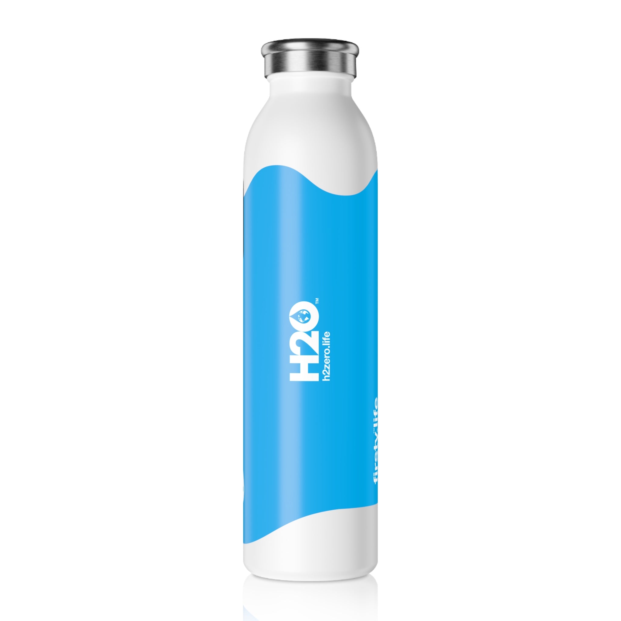 FIRSTY™ Slimplicity™ 20oz Blue Slim Water Bottle - BPA-Free, Eco-Friendly
