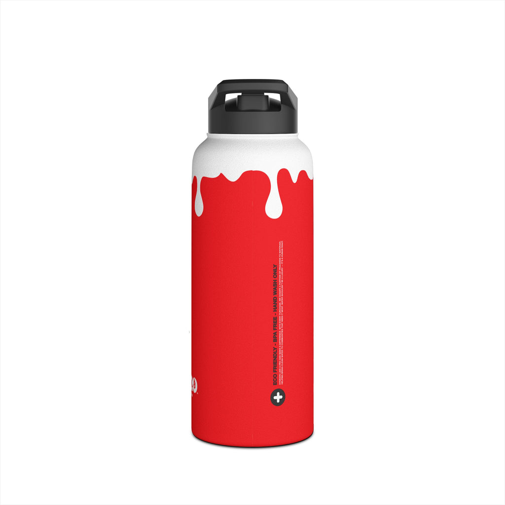 FIRSTY™ 3 Sizes - Splash™ Red - Stainless Steel Water Bottle with Carry Handle and Straw Lid - BPA-Free, Eco-Friendly