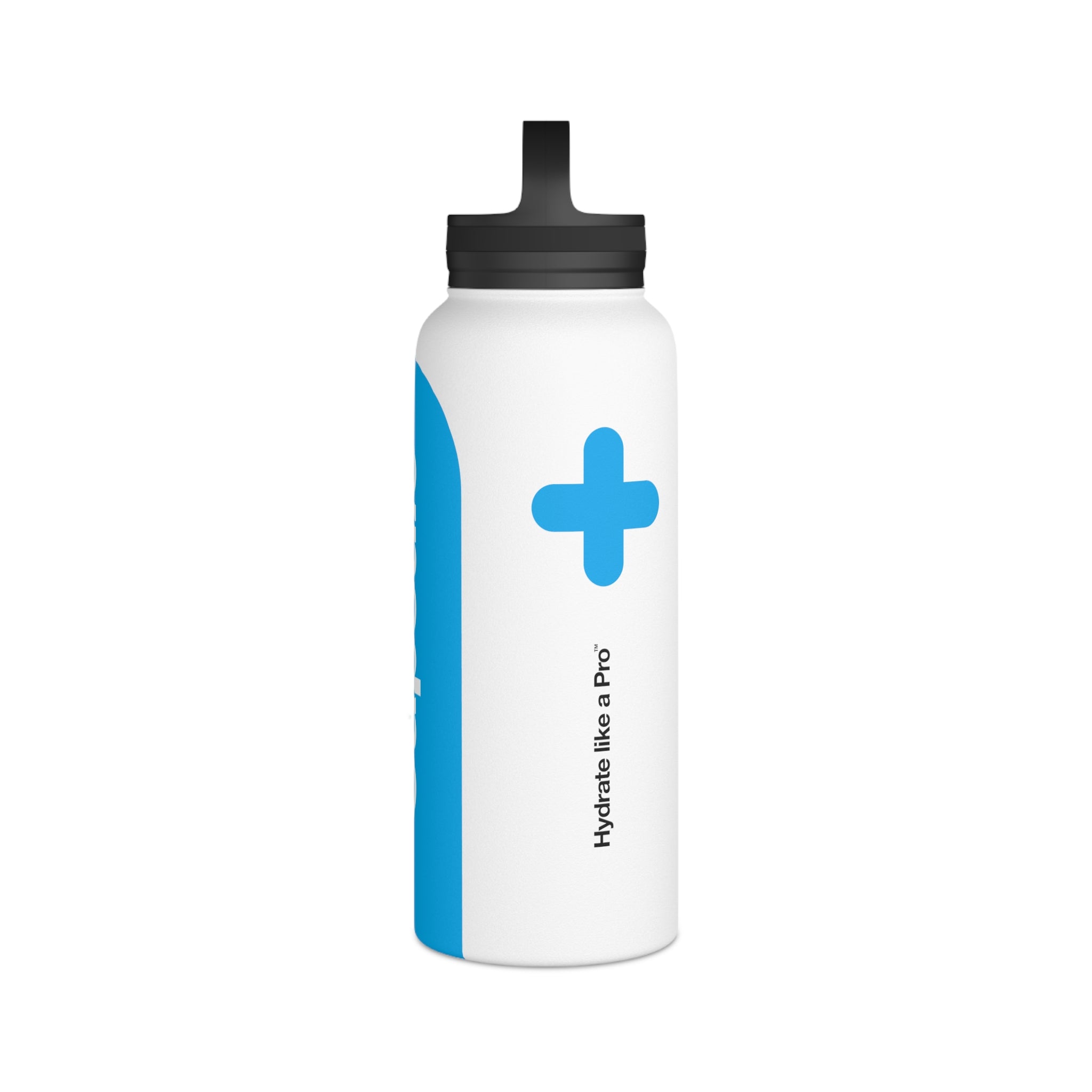 FIRSTY™ Capsule+™ Thirst First™ 3 Sizes - Blue & White  - Stainless Steel Water Bottle with Carry Handle - BPA-Free, Eco-Friendly