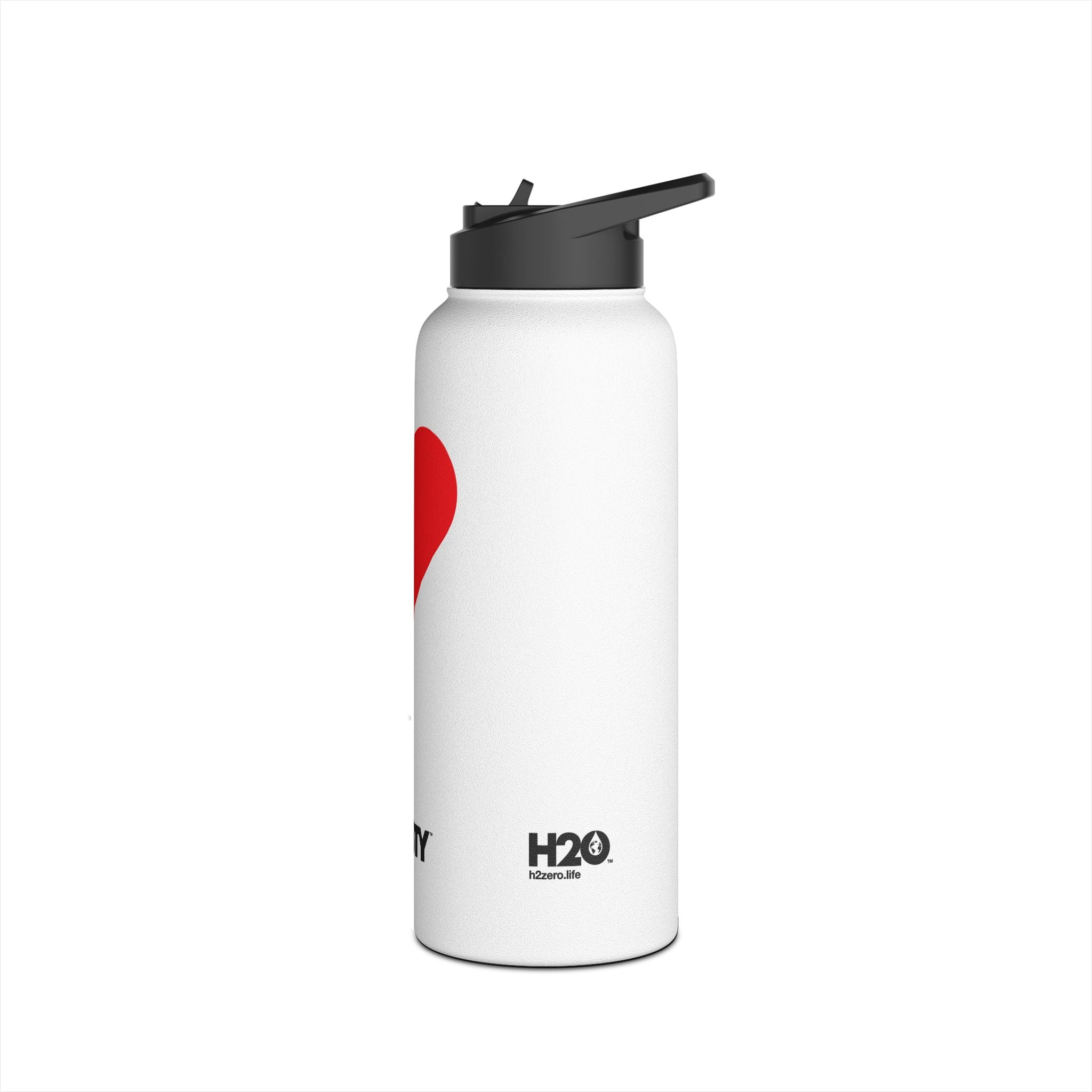 FIRSTY™ 3 Sizes - Red Love Heart- Stainless Steel Water Bottle with Carry Handle and Straw Lid - BPA-Free, Eco-Friendly