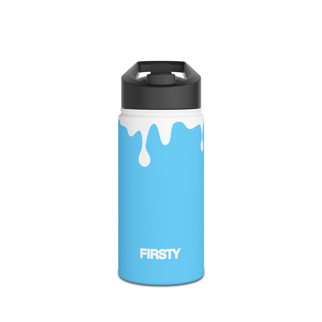 FIRSTY™ 3 Sizes - Splash™ Sky Blue - Stainless Steel Water Bottle with Carry Handle and Straw Lid - BPA-Free, Eco-Friendly