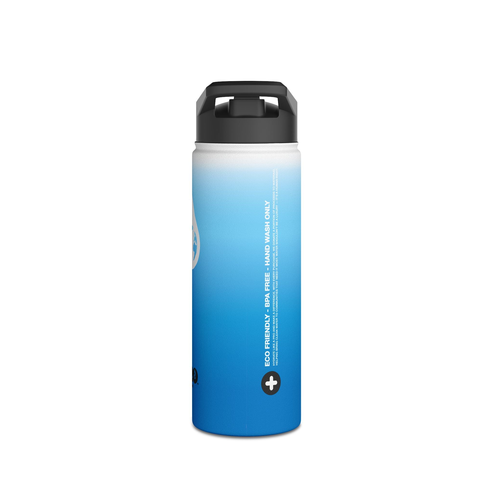FIRSTY™ Blue Blush™ Thirst First™ 3 Sizes - White - Stainless Steel Water Bottle with Carry Handle and Straw Lid - BPA-Free, Eco-Friendly