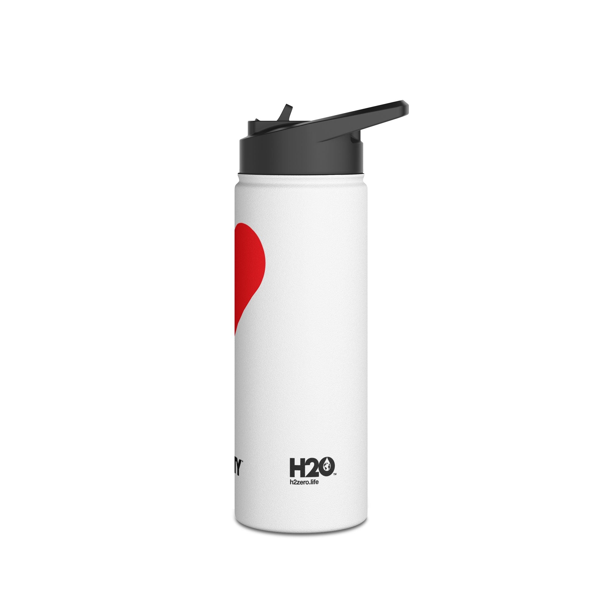 FIRSTY™ 3 Sizes - Red Love Heart- Stainless Steel Water Bottle with Carry Handle and Straw Lid - BPA-Free, Eco-Friendly