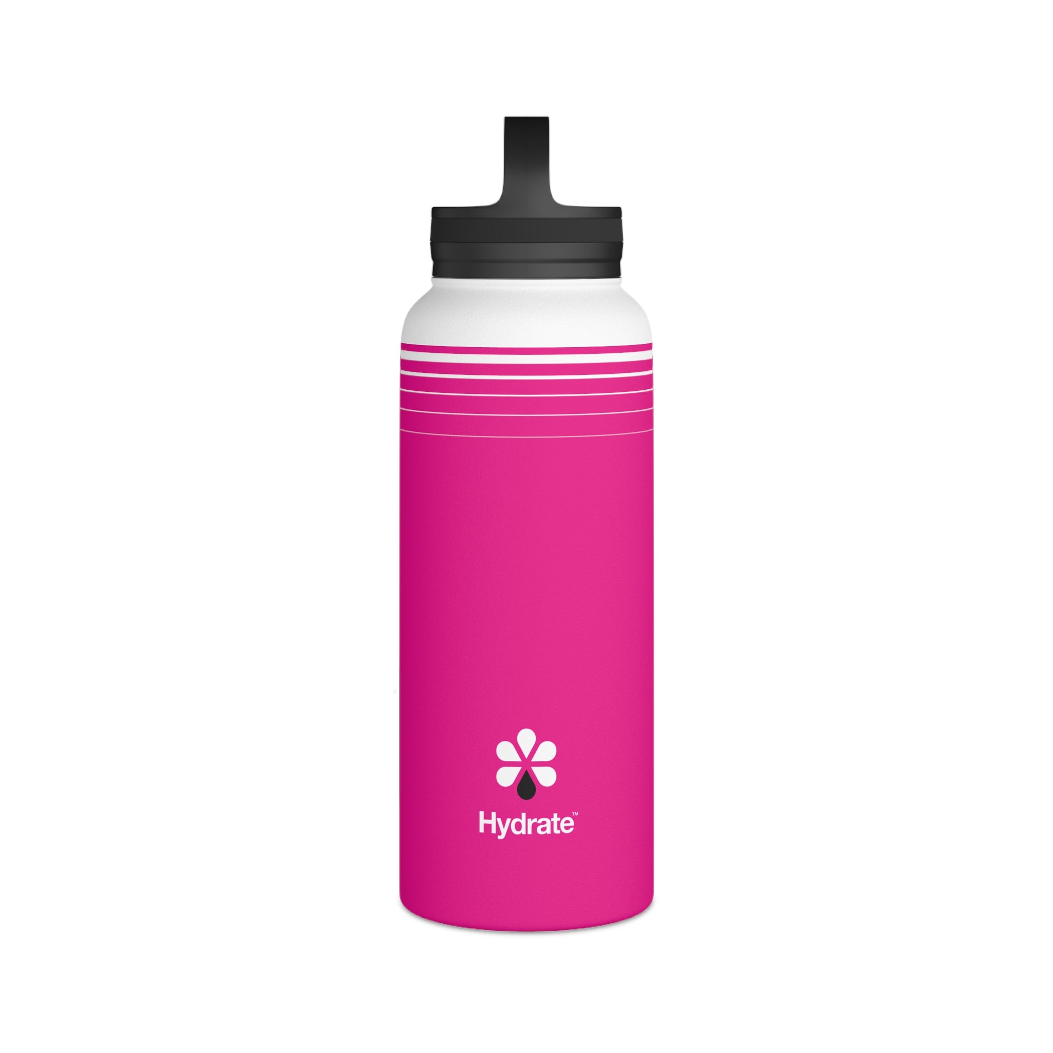 FIRSTY™ Hydrate™ 3 Sizes - Pink  - Stainless Steel Water Bottle with Carry Handle - BPA-Free, Eco-Friendly