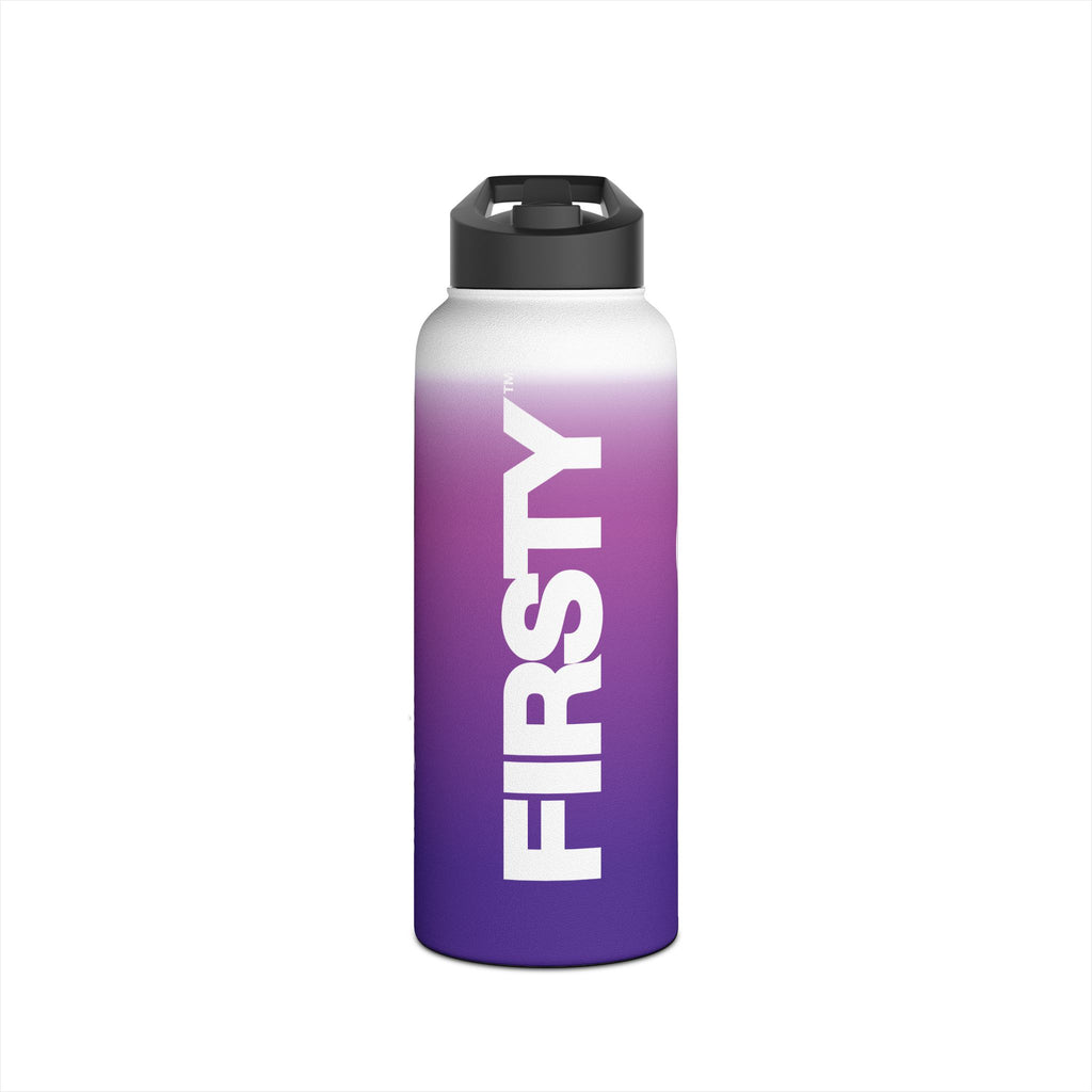 FIRSTY™ Purple Blush™ Thirst First™ 3 Sizes - White - Stainless Steel Water Bottle with Carry Handle and Straw Lid - BPA-Free, Eco-Friendly