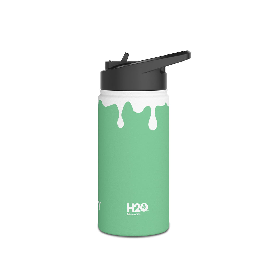 FIRSTY™ 3 Sizes - Splash™ Mint Green - Stainless Steel Water Bottle with Carry Handle and Straw Lid - BPA-Free, Eco-Friendly