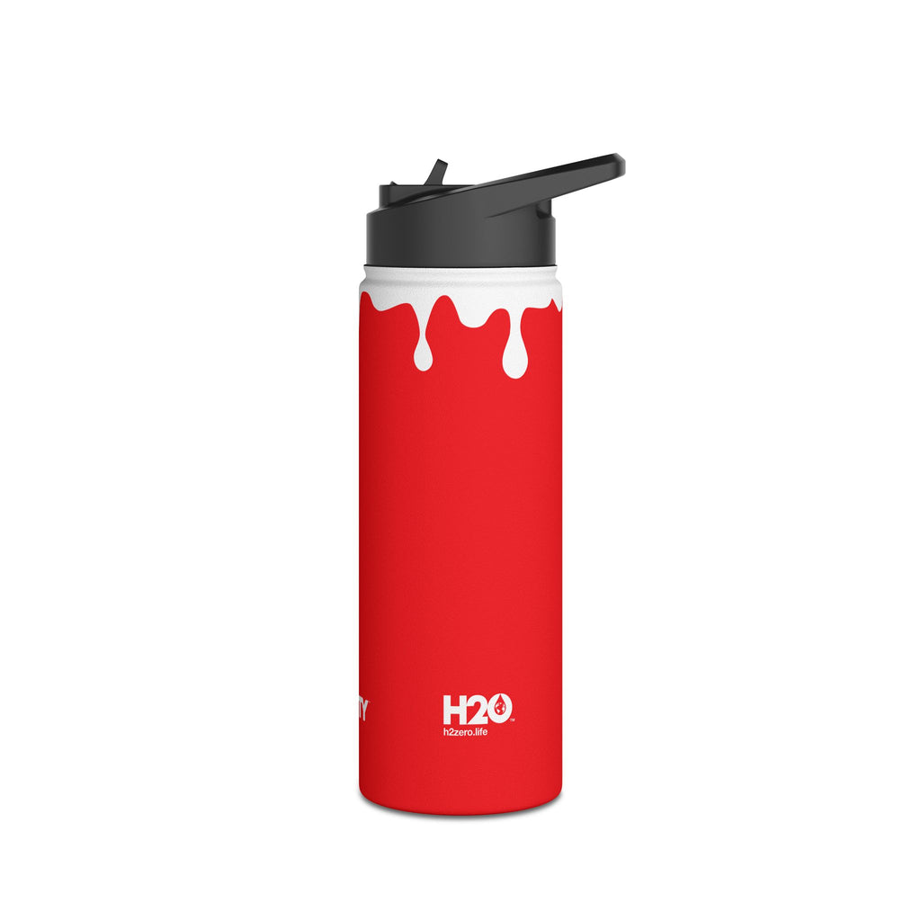 FIRSTY™ 3 Sizes - Splash™ Red - Stainless Steel Water Bottle with Carry Handle and Straw Lid - BPA-Free, Eco-Friendly