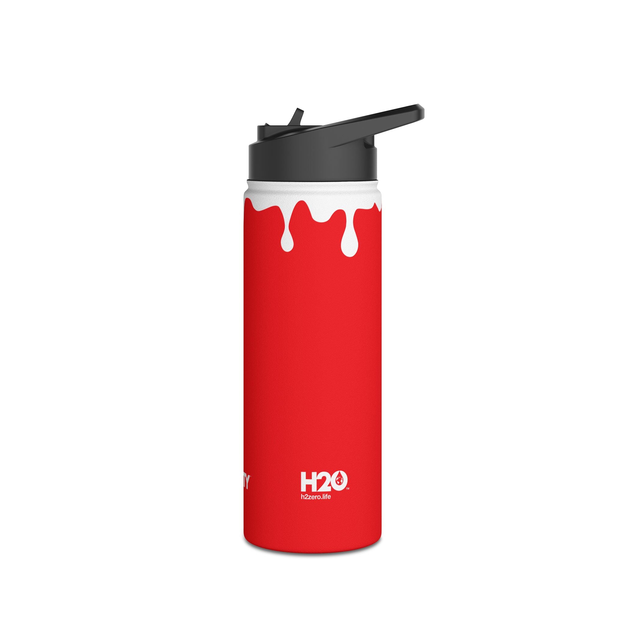 FIRSTY™ 3 Sizes - Splash™ Red - Stainless Steel Water Bottle with Carry Handle and Straw Lid - BPA-Free, Eco-Friendly