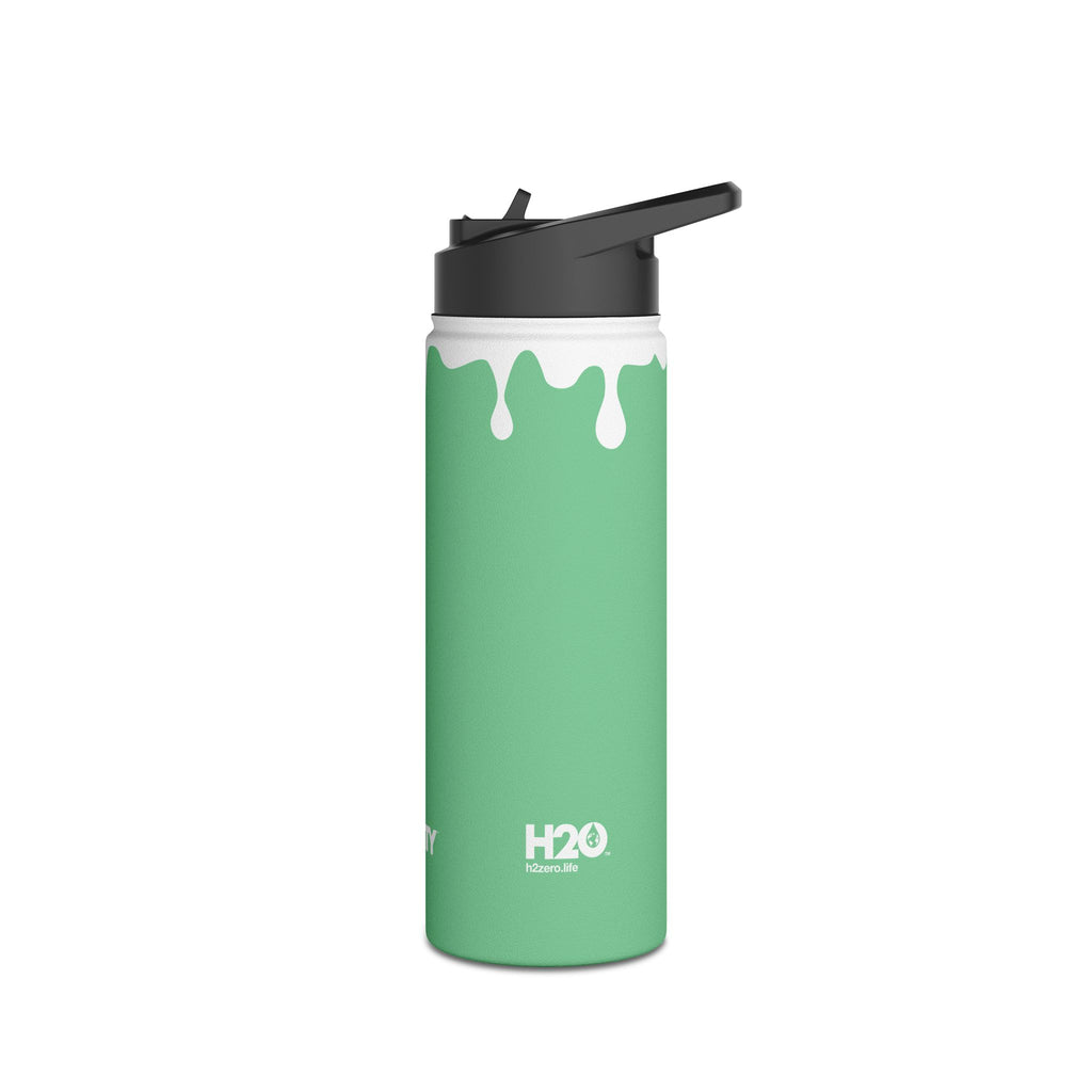 FIRSTY™ 3 Sizes - Splash™ Mint Green - Stainless Steel Water Bottle with Carry Handle and Straw Lid - BPA-Free, Eco-Friendly