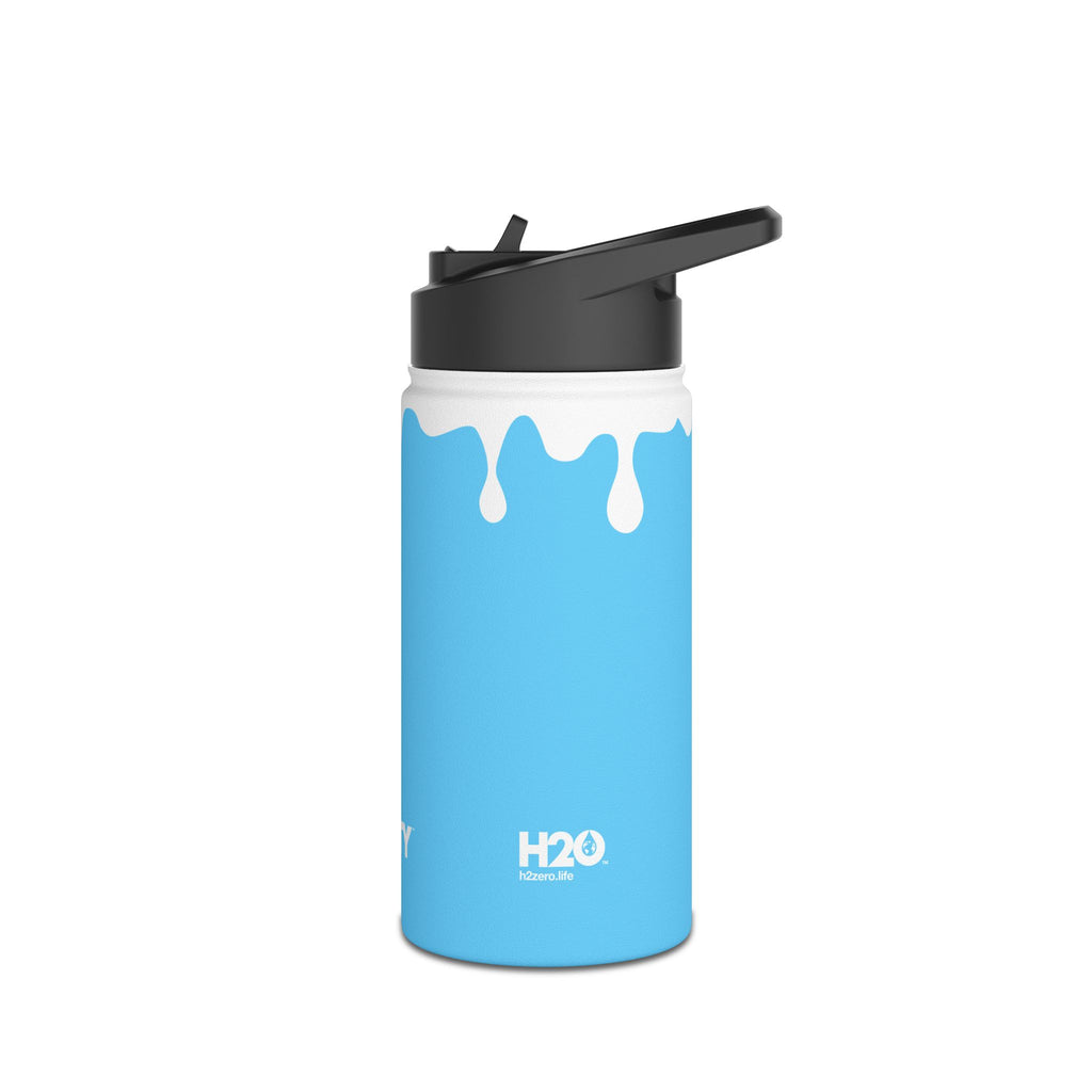 FIRSTY™ 3 Sizes - Splash™ Sky Blue - Stainless Steel Water Bottle with Carry Handle and Straw Lid - BPA-Free, Eco-Friendly