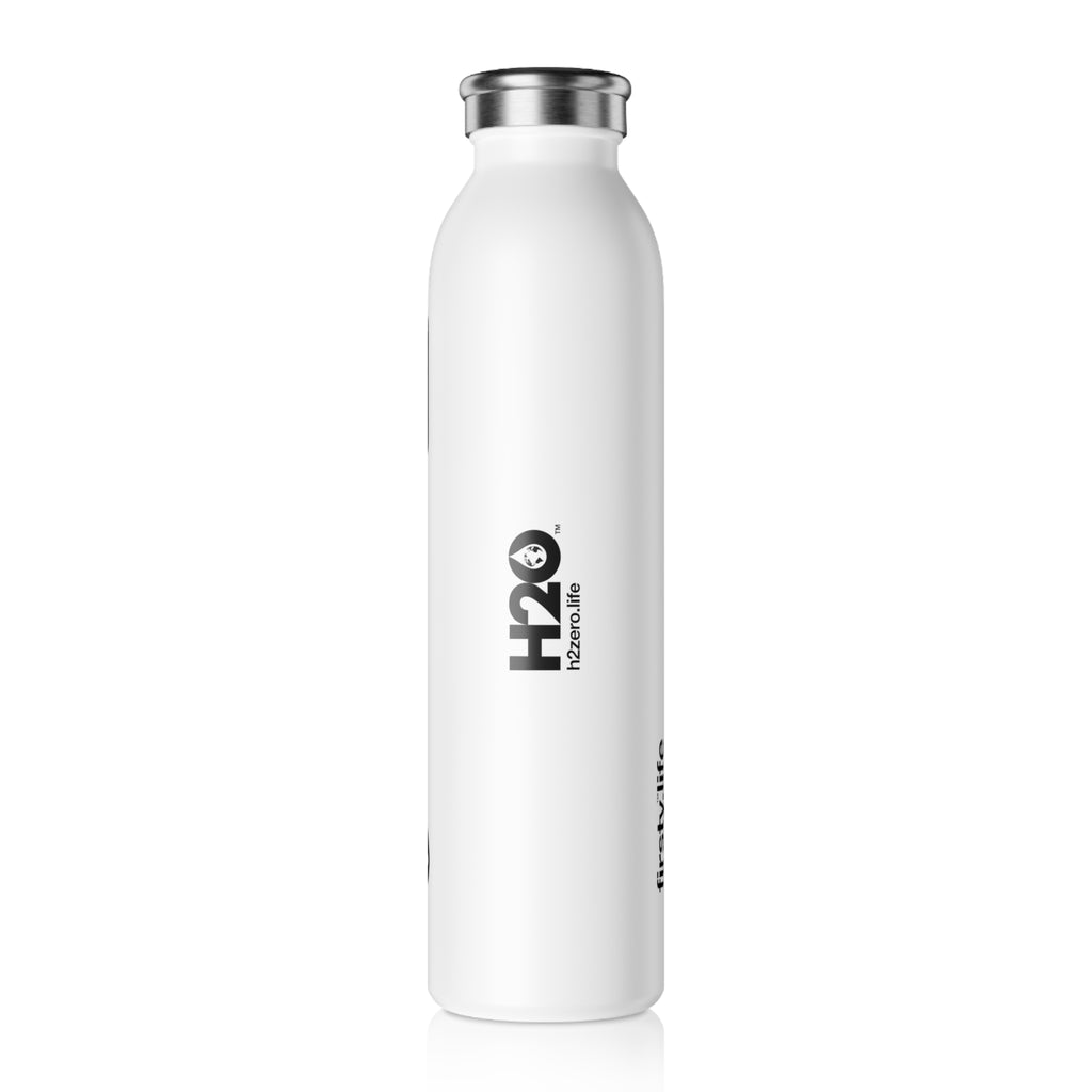 FIRSTY™ Thirst First™ 20oz Slimplicity™  Black - White Slim Water Bottle - BPA-Free, Eco-Friendly