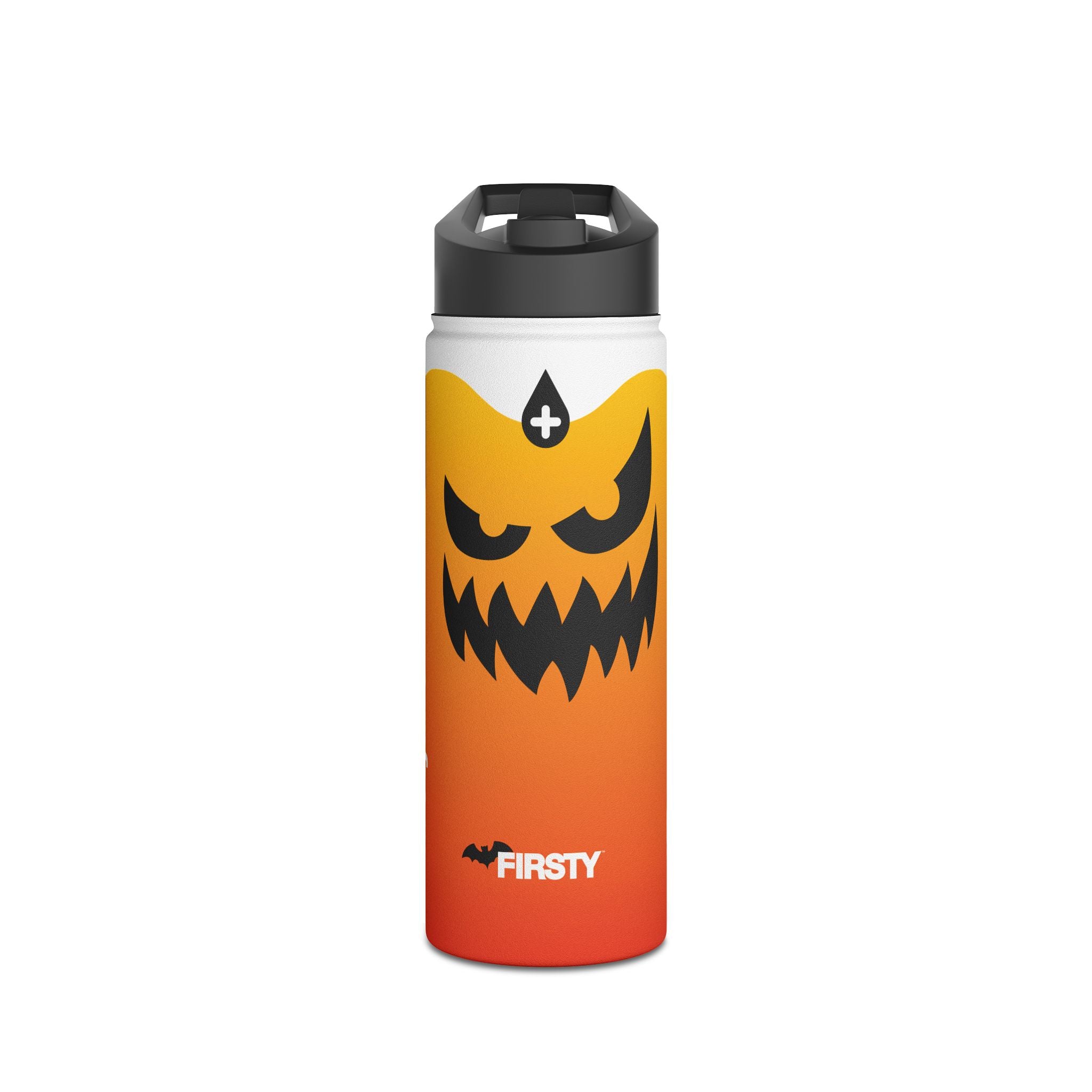 FIRSTY™ - 3 Sizes - Halloween - Stainless Steel Water Bottle with Carry Handle and Straw Lid - BPA-Free, Eco-Friendly