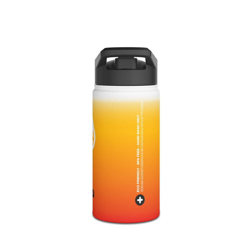 FIRSTY™ Orange Blush™ Thirst First™ 3 Sizes - White - Stainless Steel Water Bottle with Carry Handle and Straw Lid - BPA-Free, Eco-Friendly