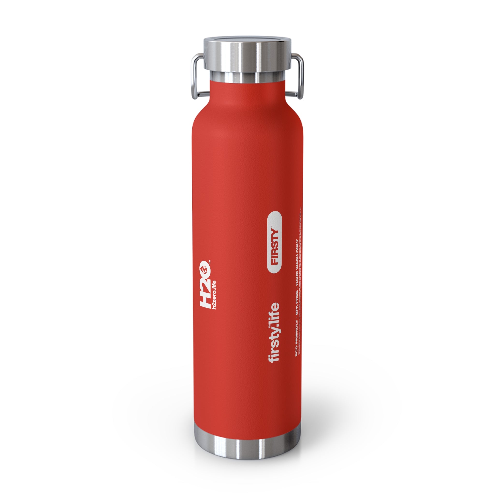 First™ Aid+ Red -  22oz Copper Vacuum Insulated Water Bottle