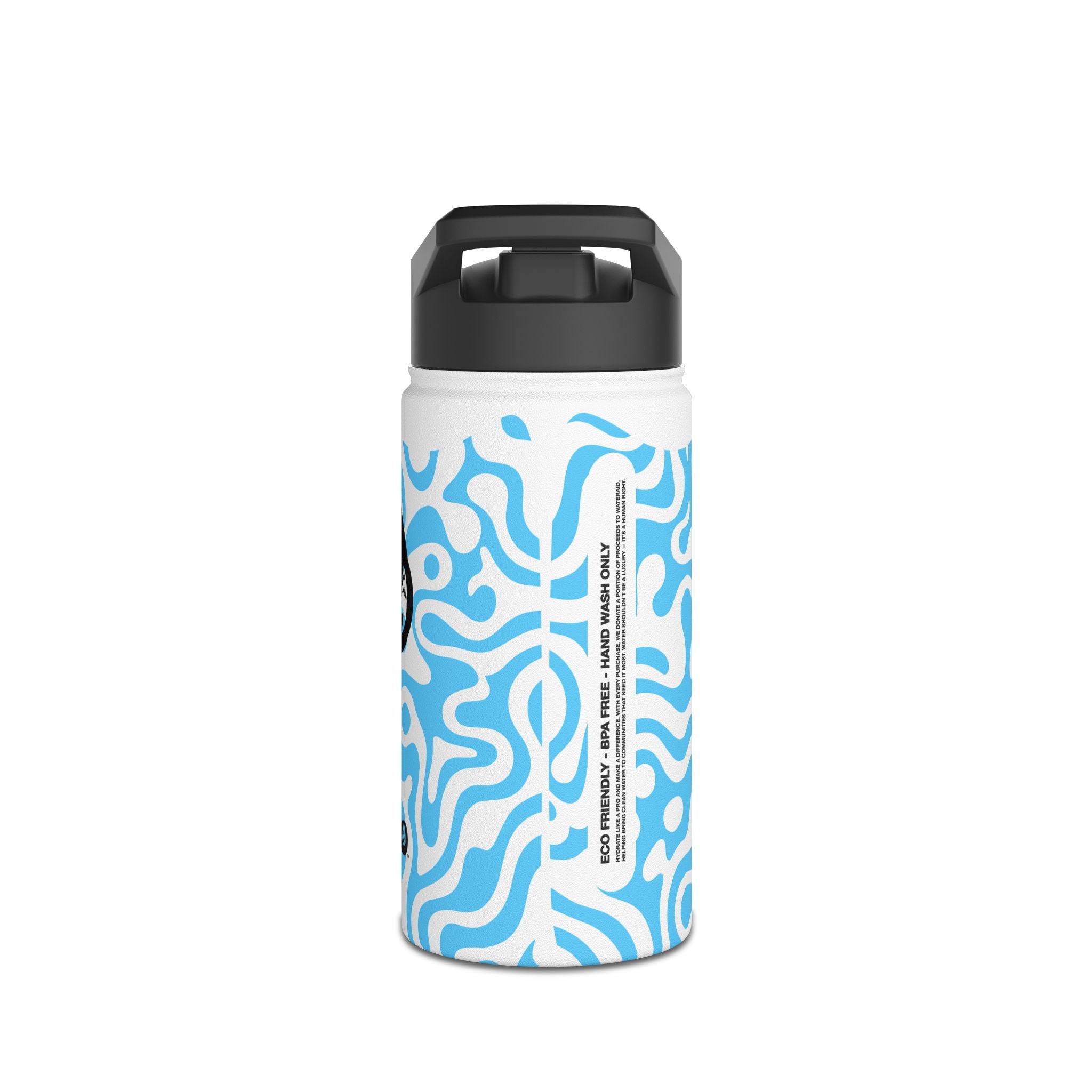 FIRSTY™ 3 Sizes - Camo Light Blue - Stainless Steel Water Bottle with Carry Handle and Straw Lid - BPA-Free, Eco-Friendly