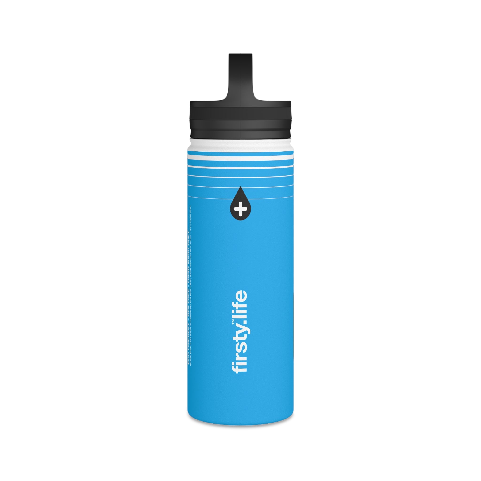 FIRSTY™ Hydrate™ 3 Sizes - Blue  - Stainless Steel Water Bottle with Carry Handle - BPA-Free, Eco-Friendly