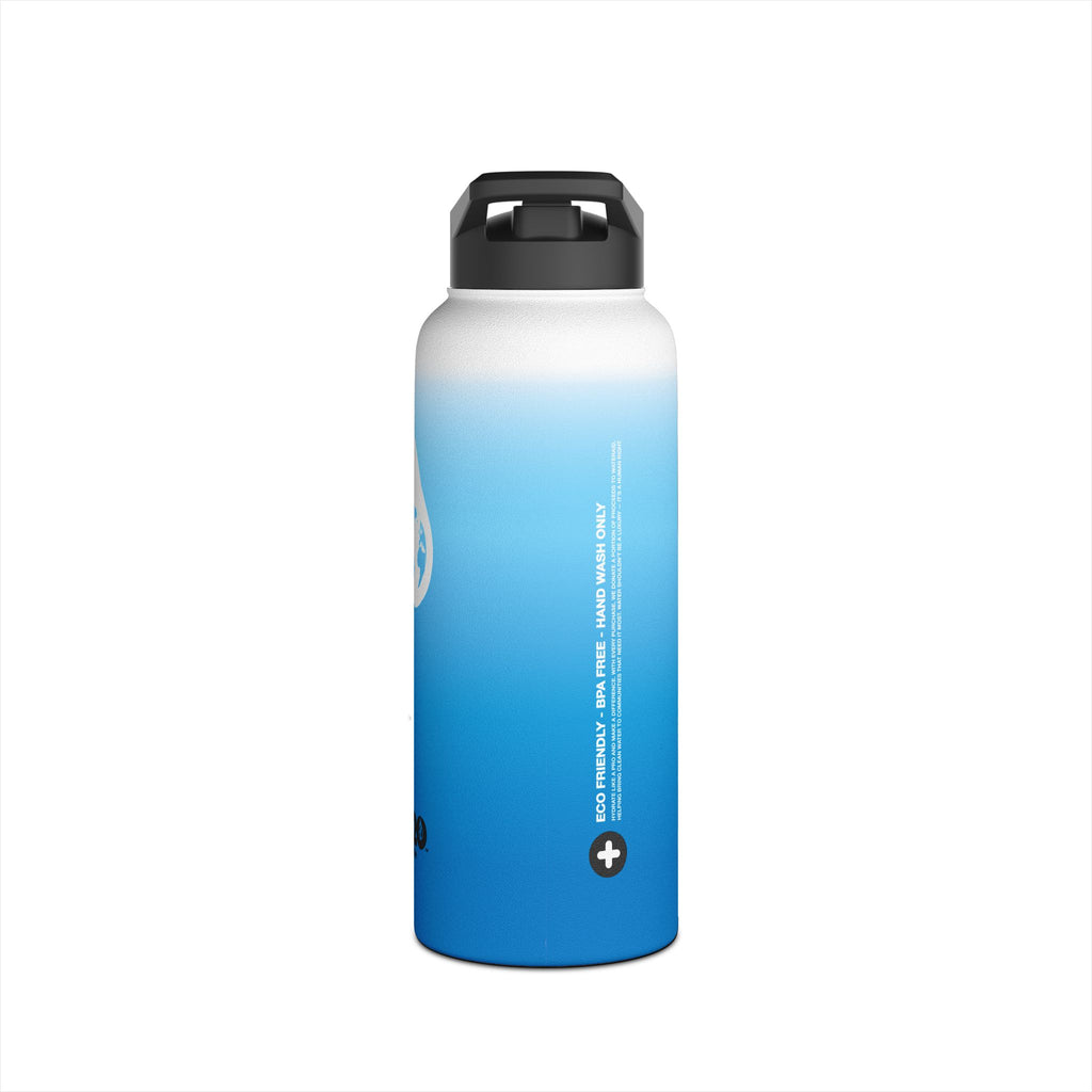 FIRSTY™ Blue Blush™ Thirst First™ 3 Sizes - White - Stainless Steel Water Bottle with Carry Handle and Straw Lid - BPA-Free, Eco-Friendly
