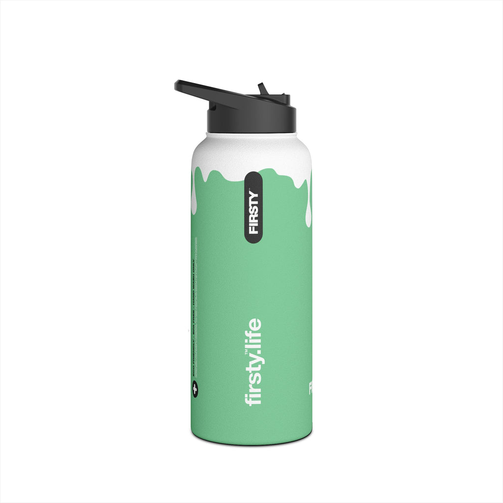 FIRSTY™ 3 Sizes - Splash™ Mint Green - Stainless Steel Water Bottle with Carry Handle and Straw Lid - BPA-Free, Eco-Friendly