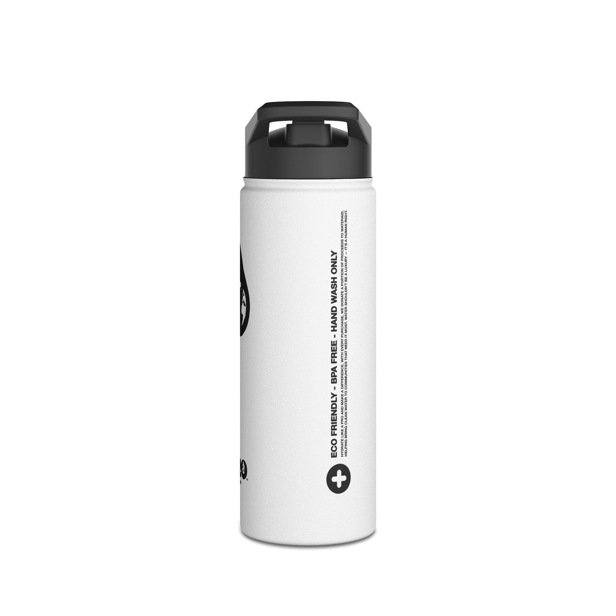FIRSTY™ Thirst First™ 3 Sizes - White - Stainless Steel Water Bottle with Carry Handle and Straw Lid - BPA-Free, Eco-Friendly