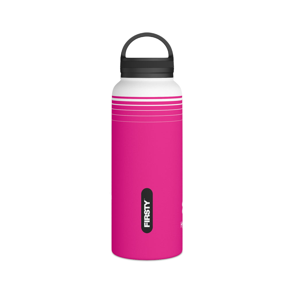 FIRSTY™ Hydrate™ 3 Sizes - Pink  - Stainless Steel Water Bottle with Carry Handle - BPA-Free, Eco-Friendly