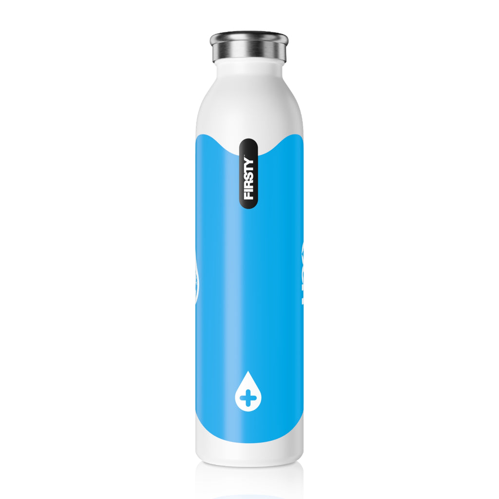 FIRSTY™ Slimplicity™ 20oz Blue Slim Water Bottle - BPA-Free, Eco-Friendly