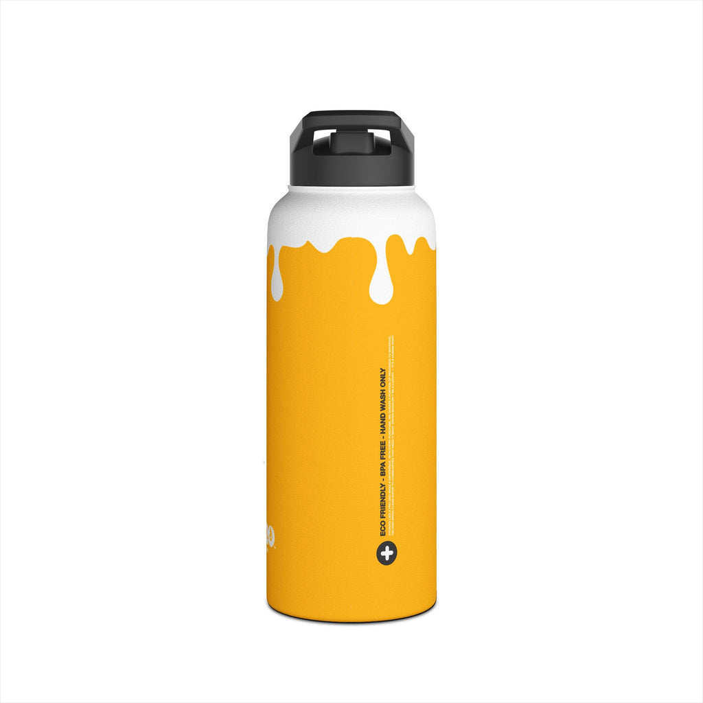 FIRSTY™ 3 Sizes - Splash™ Mustard - Stainless Steel Water Bottle with Carry Handle and Straw Lid - BPA-Free, Eco-Friendly