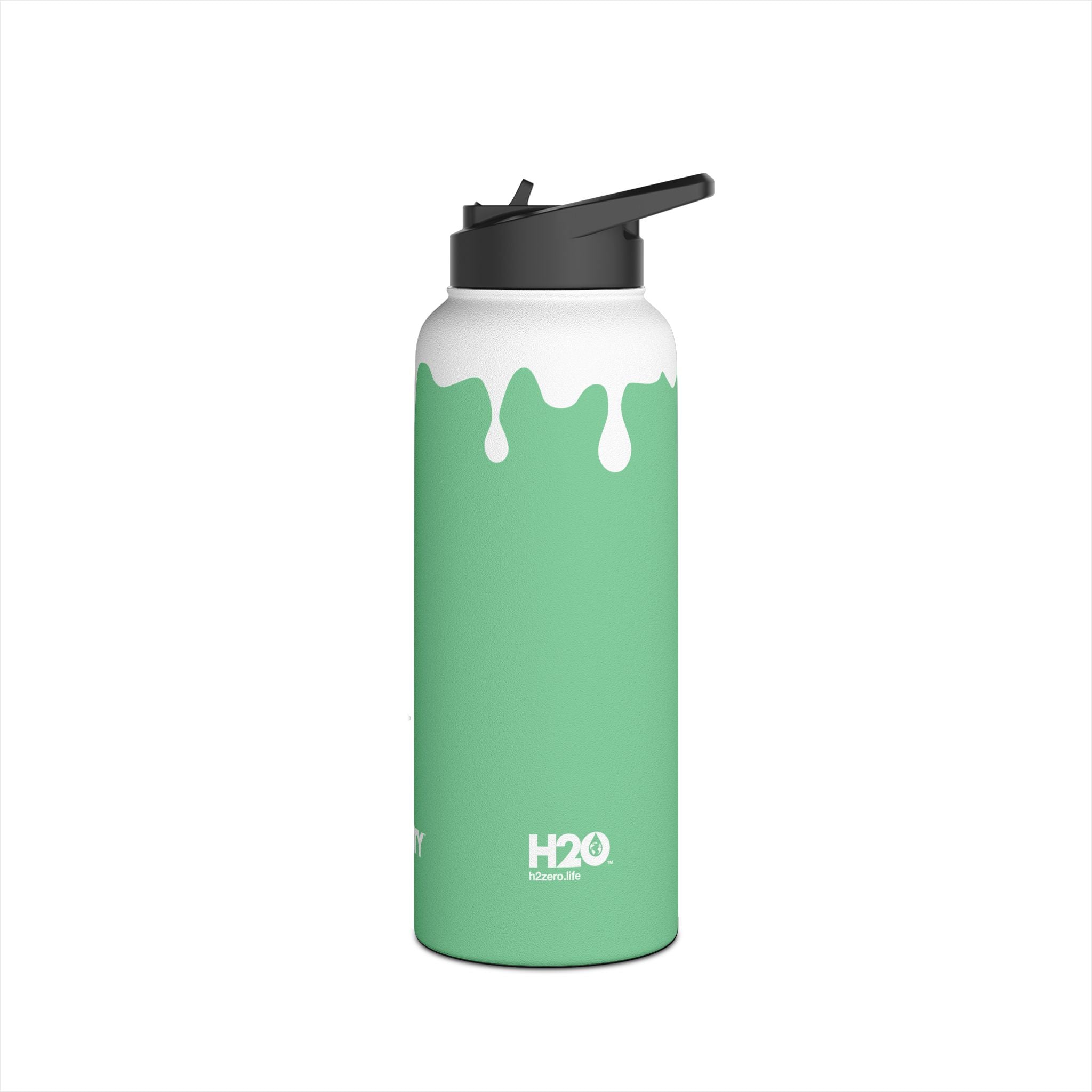 FIRSTY™ 3 Sizes - Splash™ Mint Green - Stainless Steel Water Bottle with Carry Handle and Straw Lid - BPA-Free, Eco-Friendly