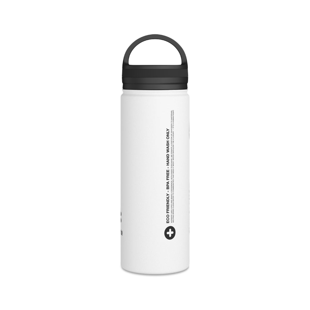 FIRSTY™ Hydrate™ Thirst First™ 3 Sizes - White  - Stainless Steel Water Bottle with Carry Handle - BPA-Free, Eco-Friendly