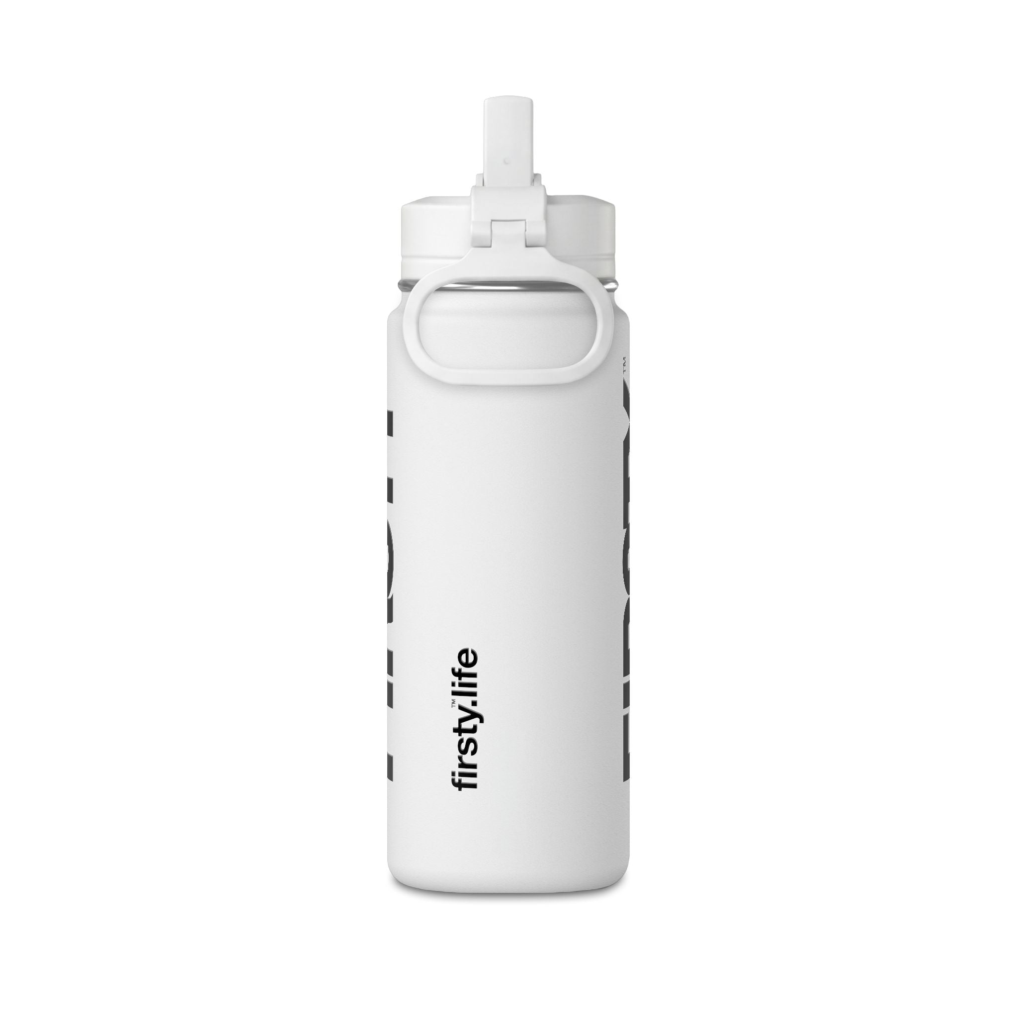FIRSTY White Water Bottle — 20oz Mini Sports Bottle with Straw