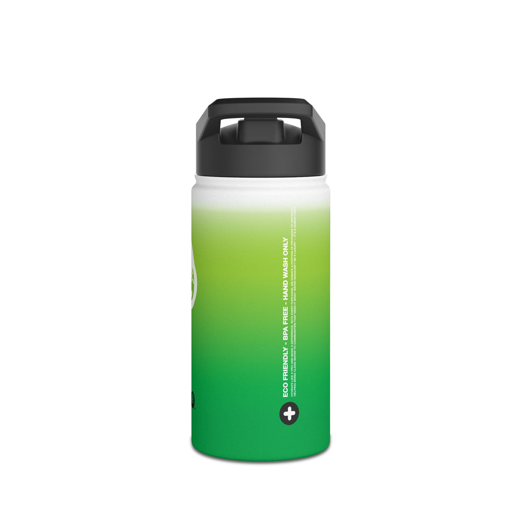 FIRSTY™ Green Blush™ Thirst First™ 3 Sizes - White - Stainless Steel Water Bottle with Carry Handle and Straw Lid - BPA-Free, Eco-Friendly