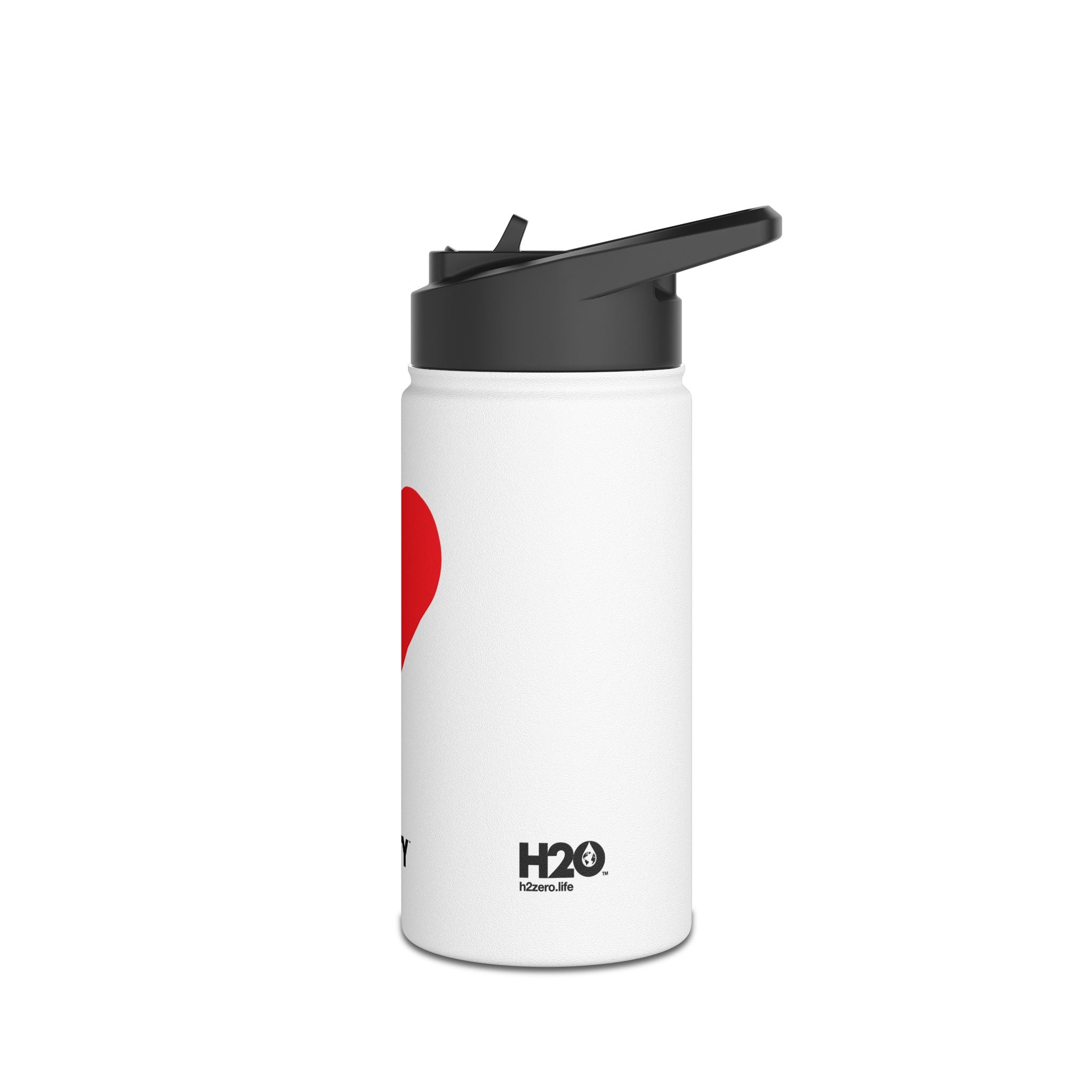 FIRSTY™ 3 Sizes - Red Love Heart- Stainless Steel Water Bottle with Carry Handle and Straw Lid - BPA-Free, Eco-Friendly