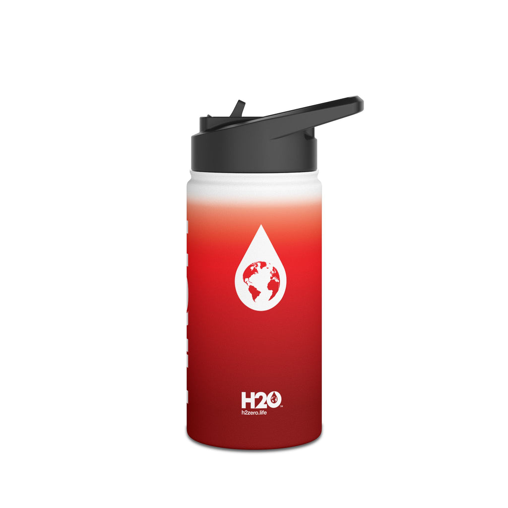 FIRSTY™ Red Blush™ Thirst First™ 3 Sizes - White - Stainless Steel Water Bottle with Carry Handle and Straw Lid - BPA-Free, Eco-Friendly
