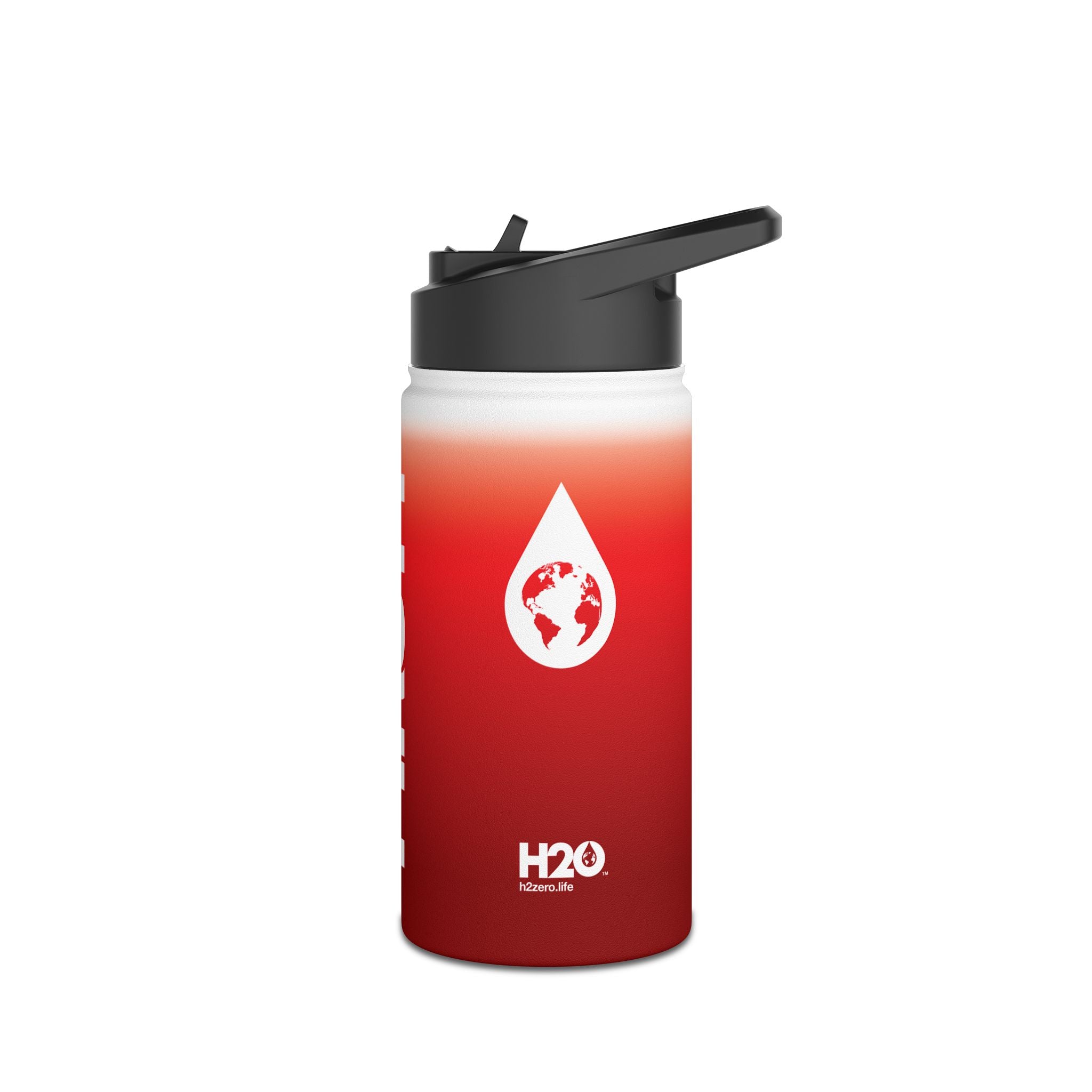 FIRSTY™ Red Blush™ Thirst First™ 3 Sizes - White - Stainless Steel Water Bottle with Carry Handle and Straw Lid - BPA-Free, Eco-Friendly