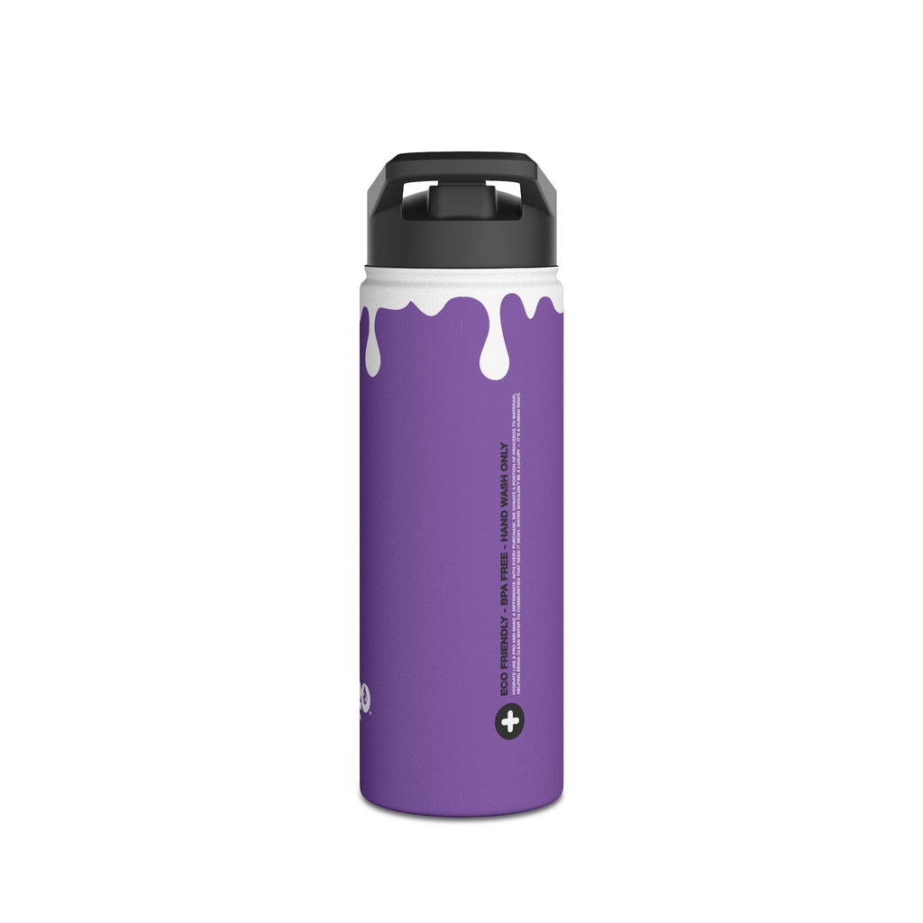 FIRSTY™ 3 Sizes - Splash™ Purple - Stainless Steel Water Bottle with Carry Handle and Straw Lid - BPA-Free, Eco-Friendly