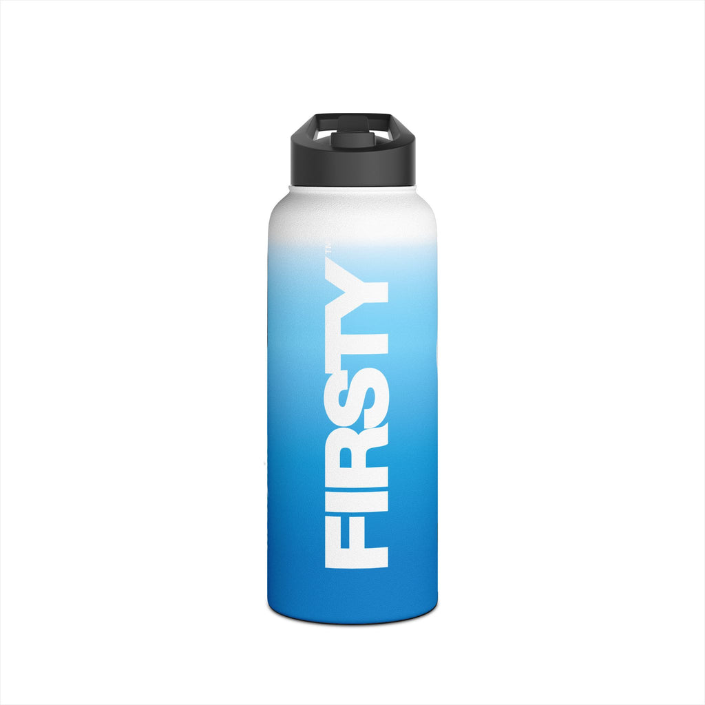 FIRSTY™ Blue Blush™ Thirst First™ 3 Sizes - White - Stainless Steel Water Bottle with Carry Handle and Straw Lid - BPA-Free, Eco-Friendly